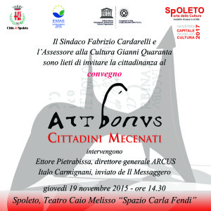 invito convegno Art Bonus - Spoleto Teatro Caio Melisso - 19 novembre 2015(1)